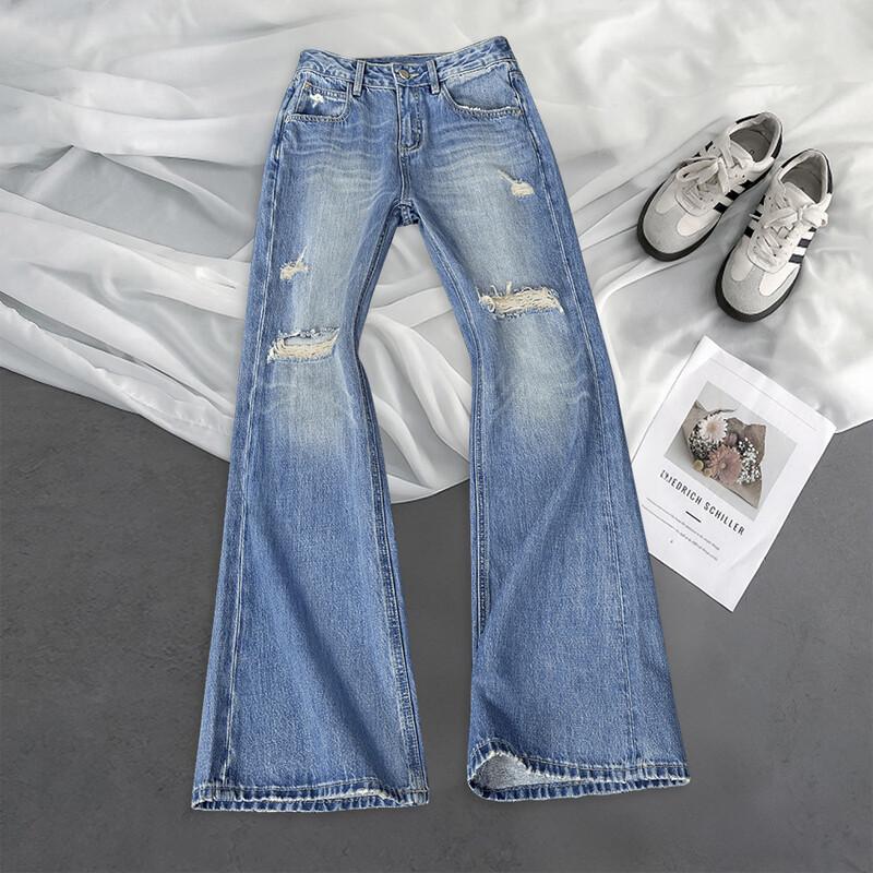 Women s High-Waist Washed Flared Jeans XL