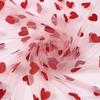1 Stück Romantisches Valentinstags-Kerzenlicht-Dinner-Dekoration Rotes Herzförmiges Netz-Tischdecke Zur Dekoration von Hochzeitsbanketten Partys
