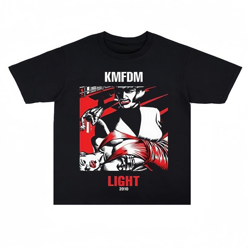 

Band KMFDM Metal Rock Printed Tshirt Pure Cotton ShortSleeved HipHop American Style Shirt Trendy for Both Men and Women S
