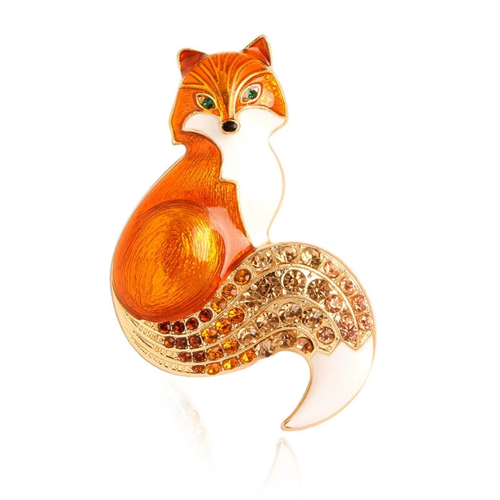 Dripping Oil Retro Fox Brooch Exquisite Charm Pin Creative Fashion Elegant Y2K Jewelry Accessories Party Birthday Gift Souvenir