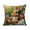 Easter Bunny Flowers Cushions Pillowcase Polyester Cushion Cover Throw Pillow Pillowcover Home Car Sofa Decor