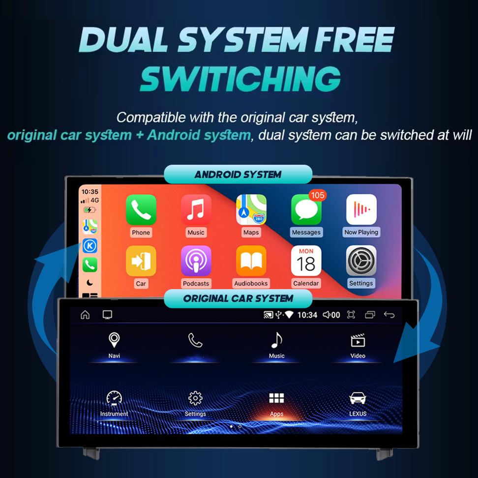 Android 14 Wireless Carplay Auto Radio For Lexus IS RC 200 250 300 350 200t 300h Multimedia Player Navigation GPS DSP