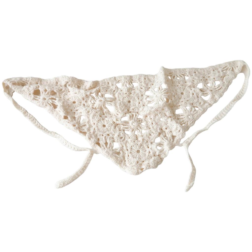 Knitted Floral Lace Triangled Scarf Headbands Lightweight Summer Hair Accessory Bohemian Style Beach Photography Fashion Prop