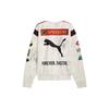 PUMA Collaborative Logo Letter Slim Fit Breathable Casual Crew Neck Pullover Knit Sweater Unisex Tops Warm-White 631042-65