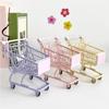 1PCS Mini Shopping Cart Simulation Supermarket Handcart Kid Craft Toy Shopping Utility Cart Storage Toy Holder Gift for Children