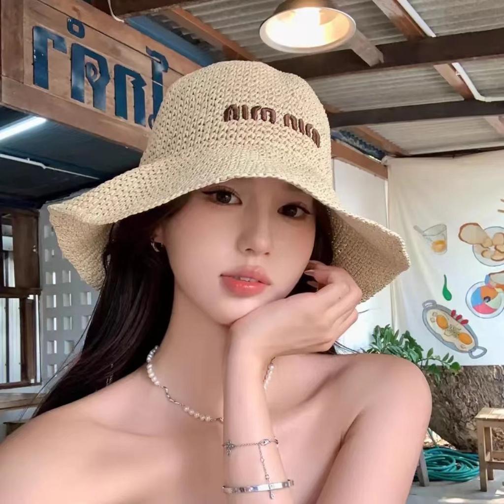 New French Floral Bow Straw Hat Women's Summer Seaside Beach Vacation Big Eaves Sunshade Sun Hat