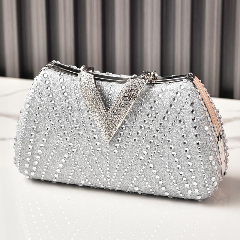 

2026 New Dinner Diamond Enlaid Banquet Dress Bag Hot Diamond Luxury Party Bag Fashion Clutch Bag