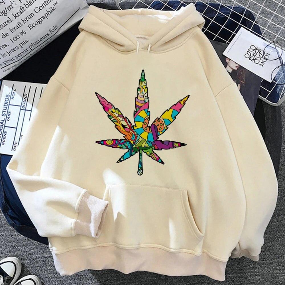 

Weed hoodies women funny aesthetic 2023 90s sweater female streetwear clothing Unisex