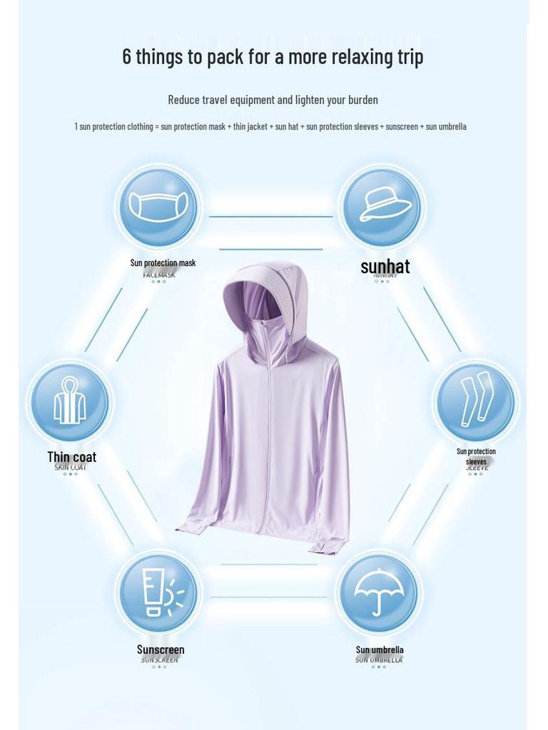 Men's and Women's UPF50+ Ice Silk Sun Protection Clothing - Summer Outdoor Anti-UV Ice Feel for Fishing.