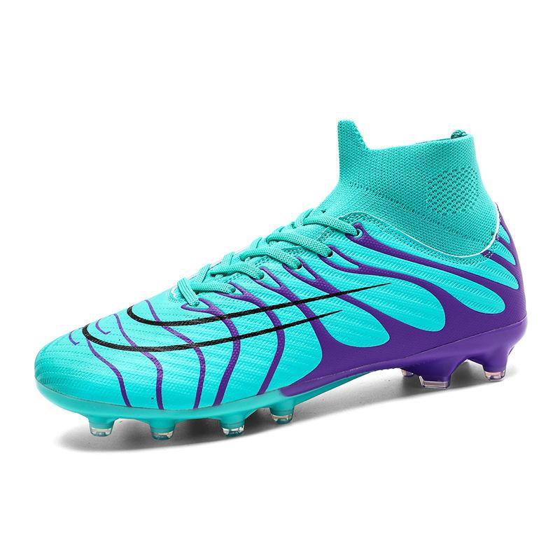 Football shoes Men's and women's adult primary and secondary school students' high-top artificial flat training competition Sports nail shoes 2025