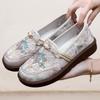 Flats Shoes for Women Embroidered Loafers Lightweight Dress Shoes Cozy Round Closed Toe Breathable Flats Women's Platform Anti-Slip Walking Shoes