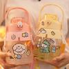 Water Bottle Internet Celebrity Large Capacity Big Belly Cup Girls Children Straw Cup Cute Sticker Hand Strap Plastic Cup