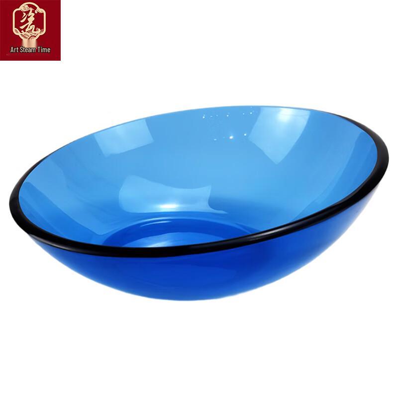 

Yi Ci Shi Guang Blue Glass Slanted Dinner Plate