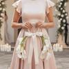 Satin Bowknot Bridal Bouquet Pearl Handle Top Handle Bouquet Wedding Flowers  Wedding Coordinator