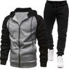 Herren Sportbekleidungsset Kapuzenpullover mit Reißverschluss Lässige Jogginghose Zweiteiliges Outfit Winter