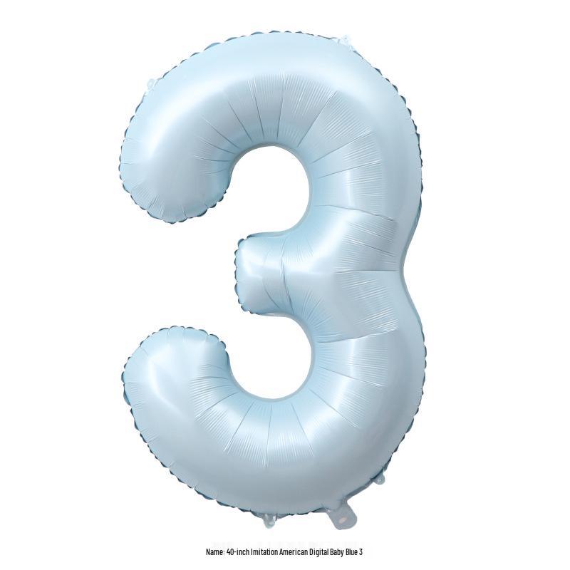 40" Baby Blue Number Foil Balloon for Birthdays, Weddings, Anniversaries, and Party Decorations.