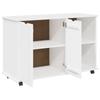 Rollcontainer mit Rädern Weiß 100 x 39 x 65,5 cm Massivholz Kiefer