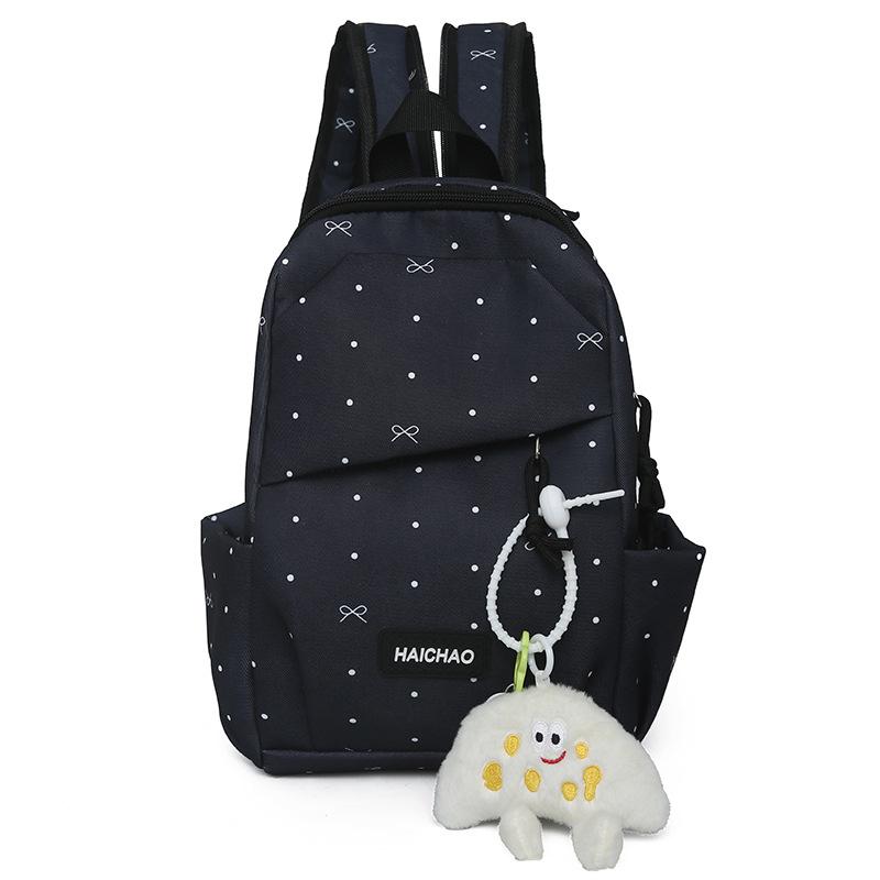 Schoolbag Large Capacity Small Fresh Schoolbag Female Junior High School Student College Style Polka Dot Backpack Versatile Lightweight Travel