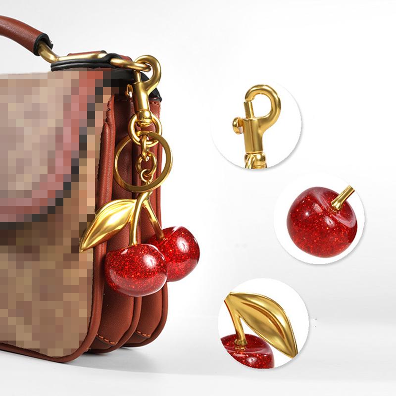 Cute Cherry Bag Charm Pendant Keychain Women'S Exquisite  Cherry Bag Accessories High-Grade Pendant Gift