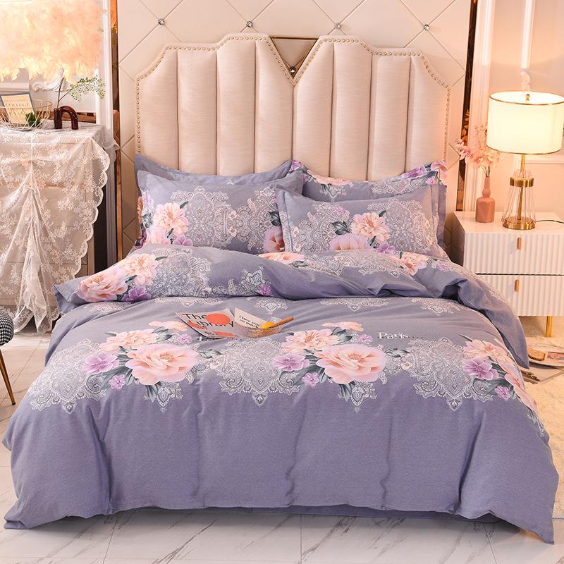 Thickened Brushed Pure Cotton Autumn/Winter Bedding Set - All-Season Universal (Four-Piece & Three-Piece Options)