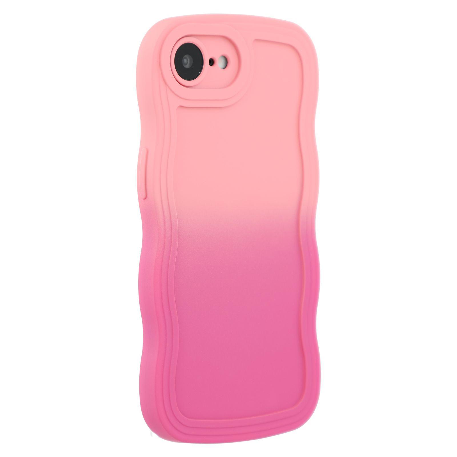 

JTW Series for iPhone 16e Case Gradient Color Rubberized TPU Phone Cover Pink+Rose