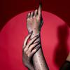 Polka Dots 3D Aurora Oil Shiny Silky Transparent Gloves Women Sexy Five Fingers Elbow Long Gloves For Pole Dance Nightclub Party
