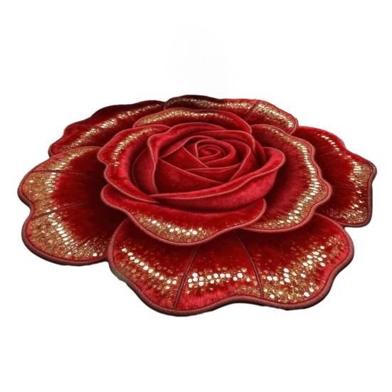 3D Floral Bath Mat Realistic Flower Shaped Floor Mat Non-Slip Absorbent Bathroom Rug for Entrance Living Room Bedroom