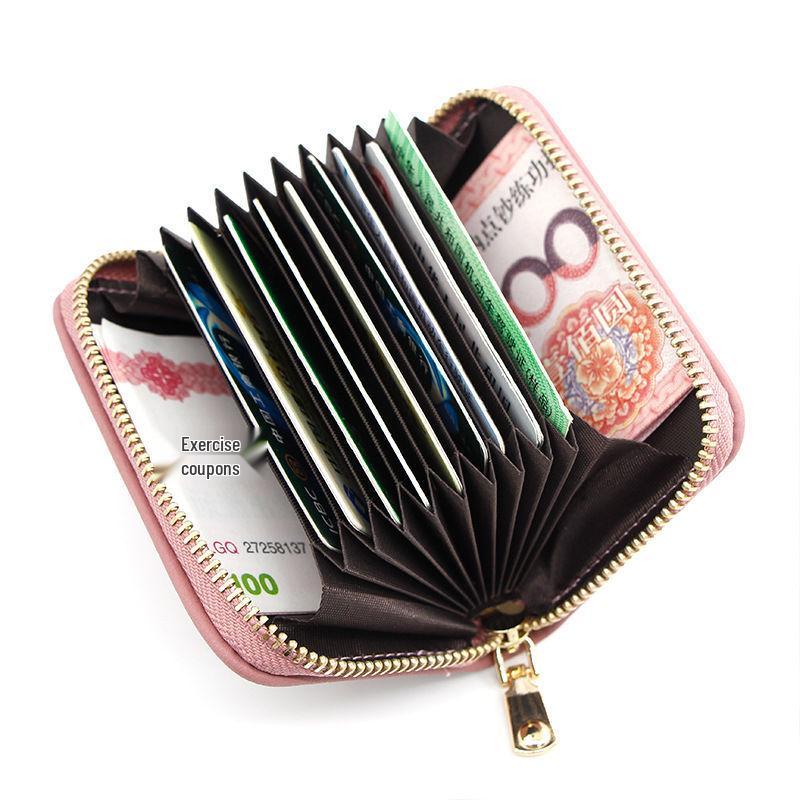 Women's Zipper Card Holder - Multi-Card Slot, Large Capacity, Mini Coin Purse