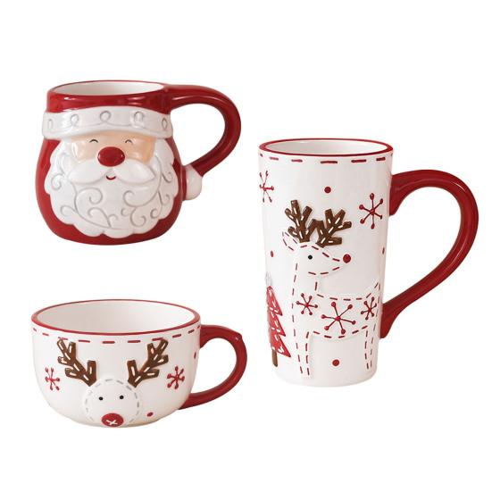 Ceramic Coffee Cup Santa Claus Elk Tea Mug Breakfast Oatmeal