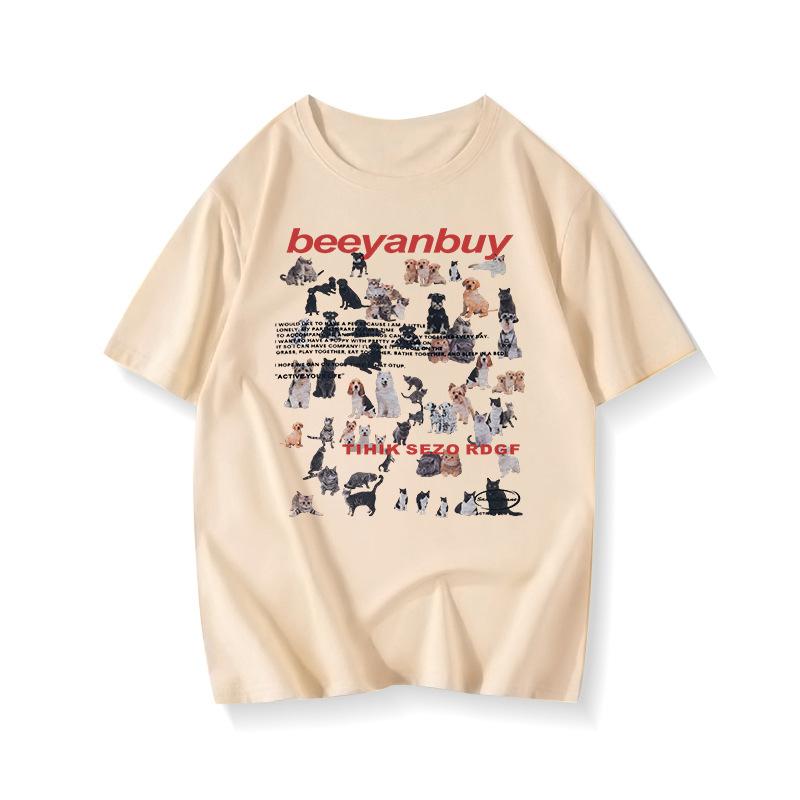 Harajuku Cartoon Cat Puppy Short Sleeve T-Shirt