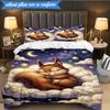 3-teiliges Bettwäsche-Set ' Eichhörnchenträume im Mondlicht', Enthält 1 Bettbezug und 2 Kissenbezüge, Perfekt für Schlafzimmer, Wohnheim, Weihnachtsgeschenk für Fans
