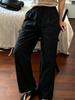 Damen Leinenhose mit Kordelzug und weitem Bein mit Taschen - Lässige Sommerhose.