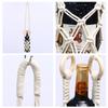 Macrame Water Bottle Holder Portable Hanging Water Bottle Net Bag Handmade Hanging Basket Tote Bag for Hiking Cycling Fitness