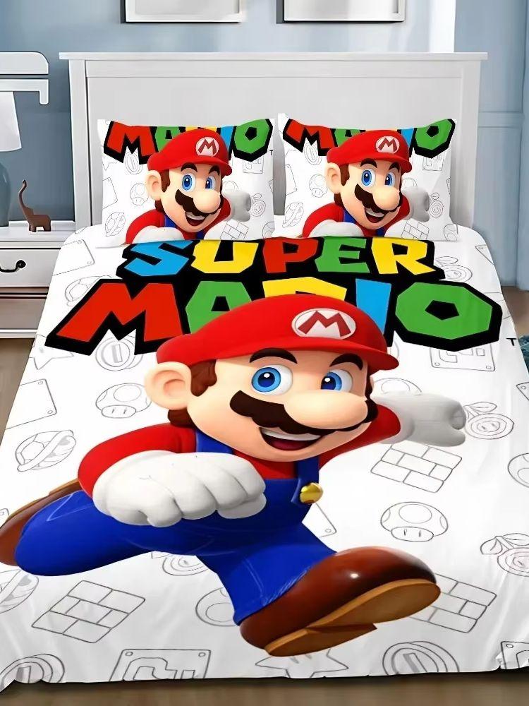 Super Mario Duvet Cover Set Comfortable and Warm Bedding Set for Decorating Your Bedroom and Enhancing Home Life for Teens Gifts