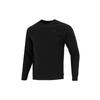 Men's Solid Color Athleisure Casual Sports Round Neck Long Sleeves Black T-Shirt DR7930-010