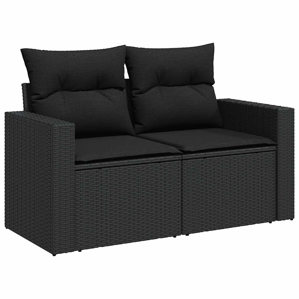 Vidaxl 11-Cz. Zestaw Wypoczynkowy Do Ogrodu, Poduszki Czarny Rattan Pe