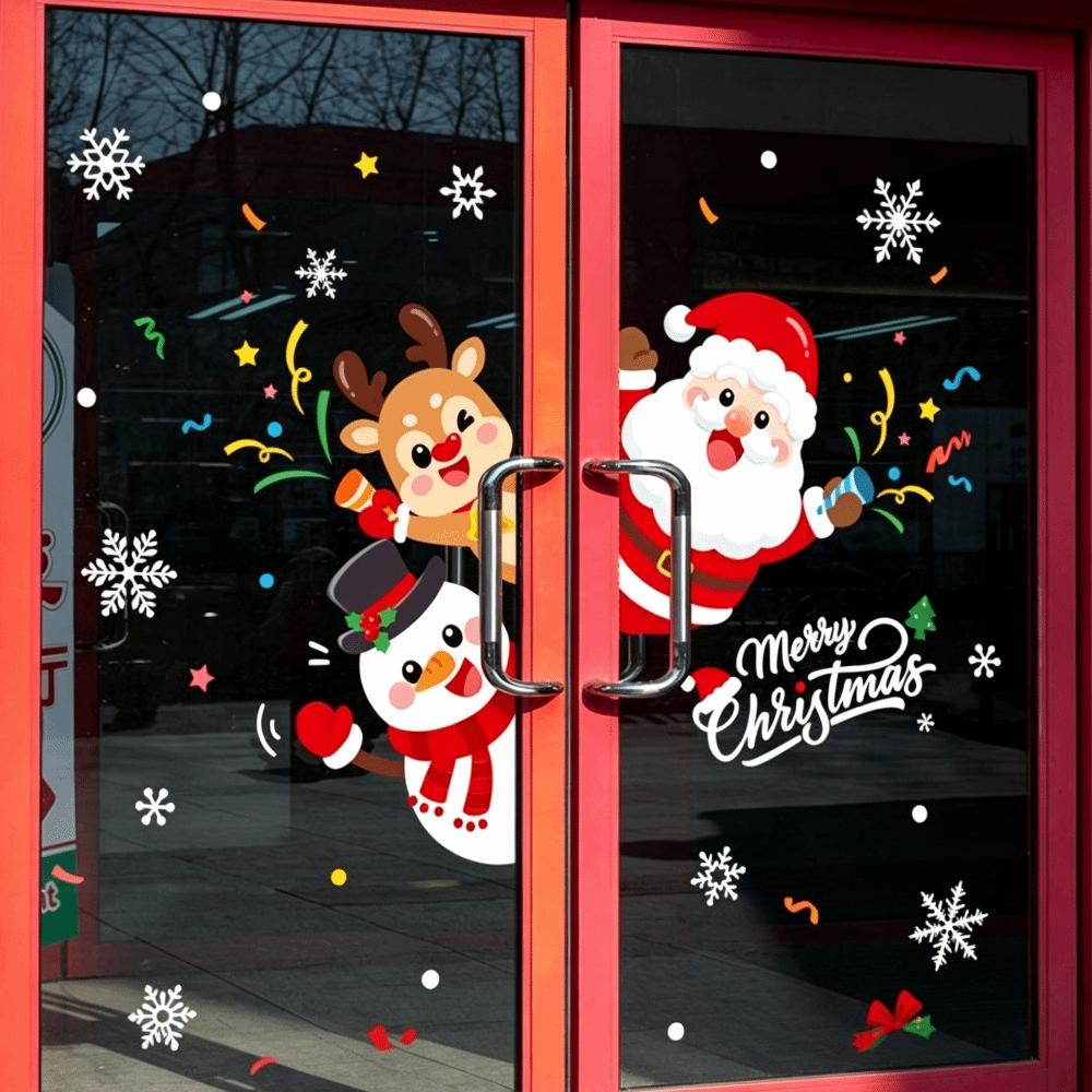 Reusable Christmas Window Stickers No Glue Snowflake Cling Decals  Festival