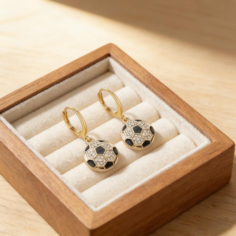 Baseball Sporty Zinc Zinc Alloy Stud Earrings Rhinestone Ear Pendant Jewelry Athletes Sports Fans