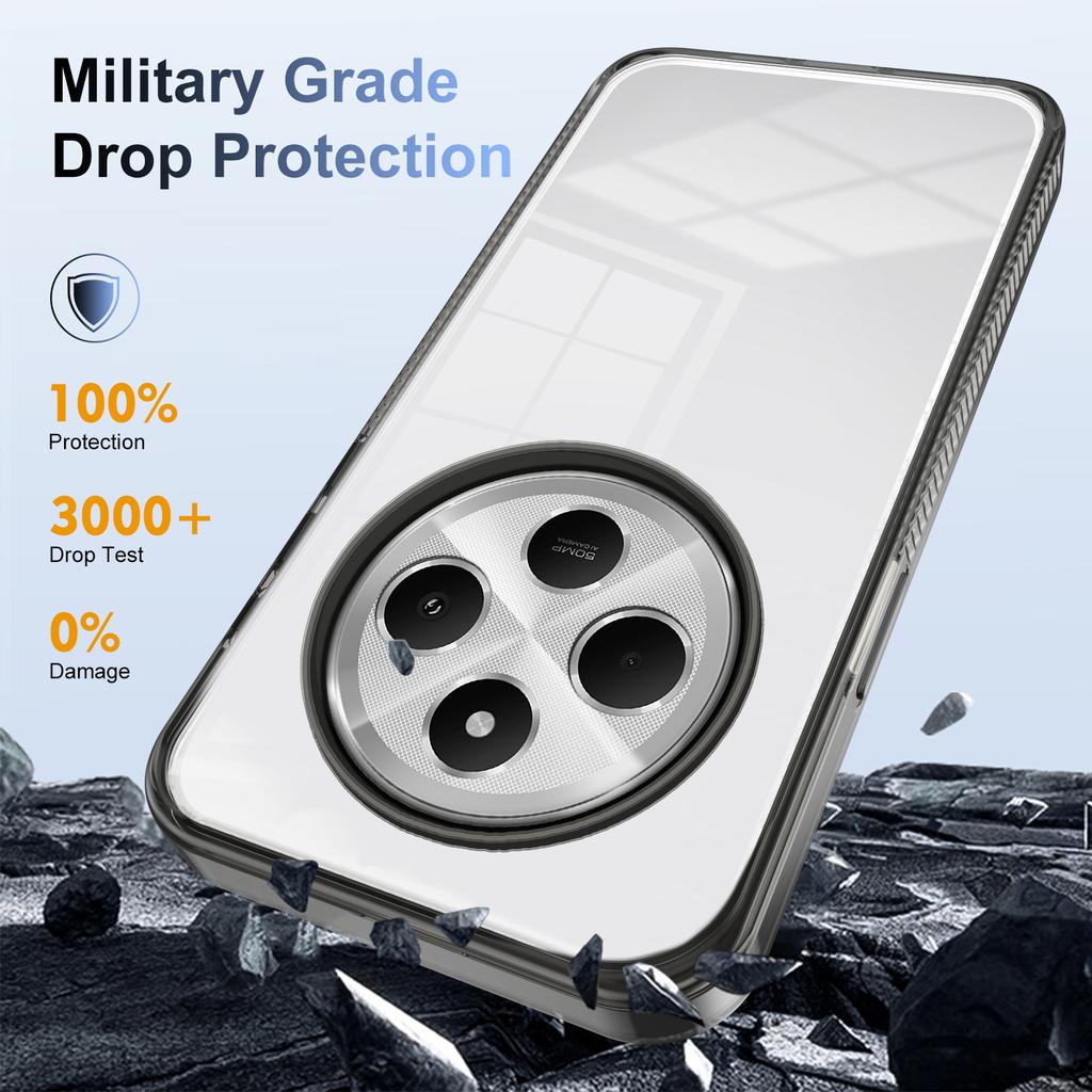 For Xiaomi Poco C75 4G/Redmi 14R 5G/14C 4G Clear Phone Case TPU+PC Anti-Slip Drop-Proof Back Cover