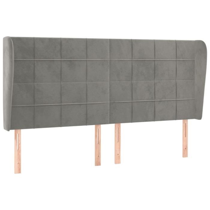 VidaXL Headboard with Ears Light Grey 183x23x118-128 Cm Velvet3118016