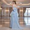 Décoration de Taille Grand Nœud Simple Robe Volumineuse en Maille Satinée Ornement de Taille Couleur Unie Chic Accessoires de Robe de Mariée
