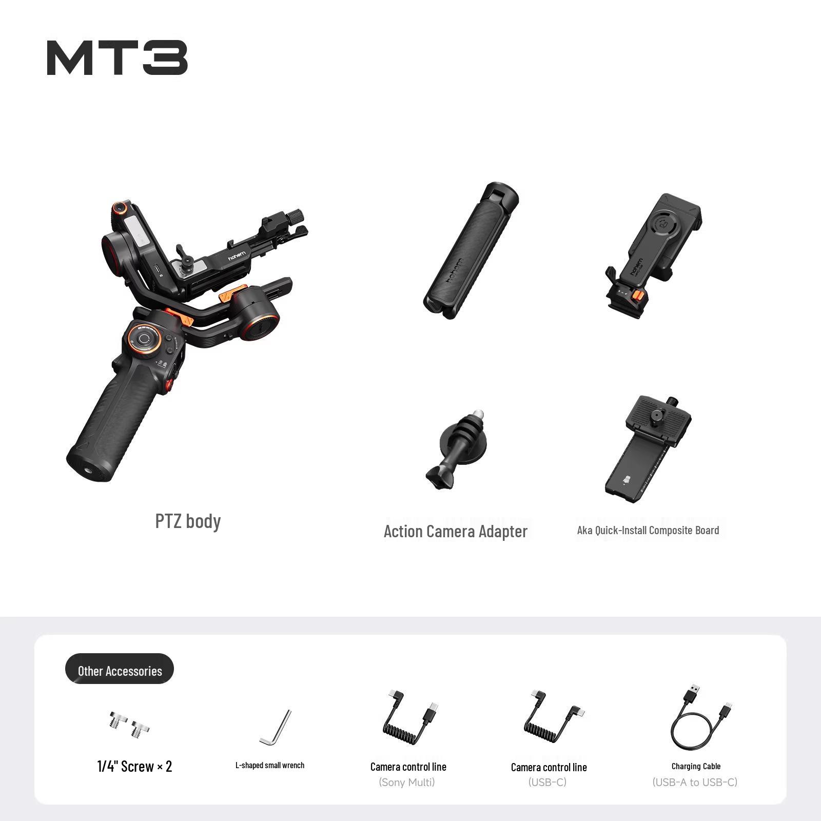 

Vast MT3 Pro AI Camera Stabilizer: Handheld 3-Axis Anti-Shake for Sony & Canon DSLR/Mirrorless Photography