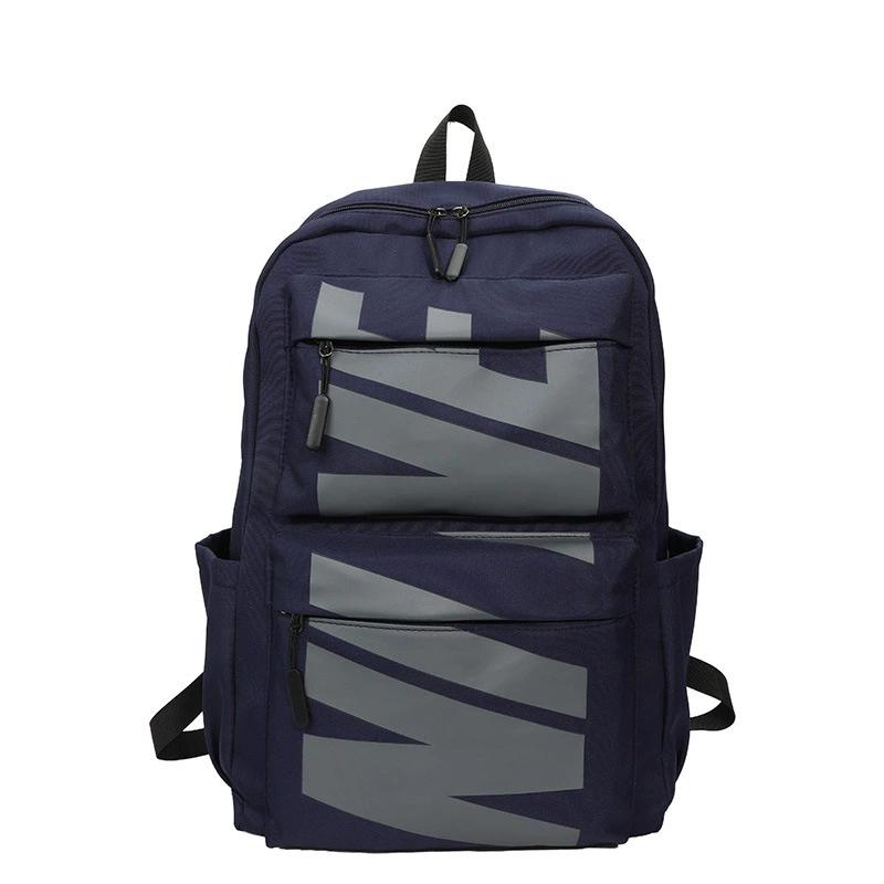 

Trendy Large Capacity Backpack, USB Charging Port Laptop Bag, Casual Travel Schoolbag for Men School Students синій