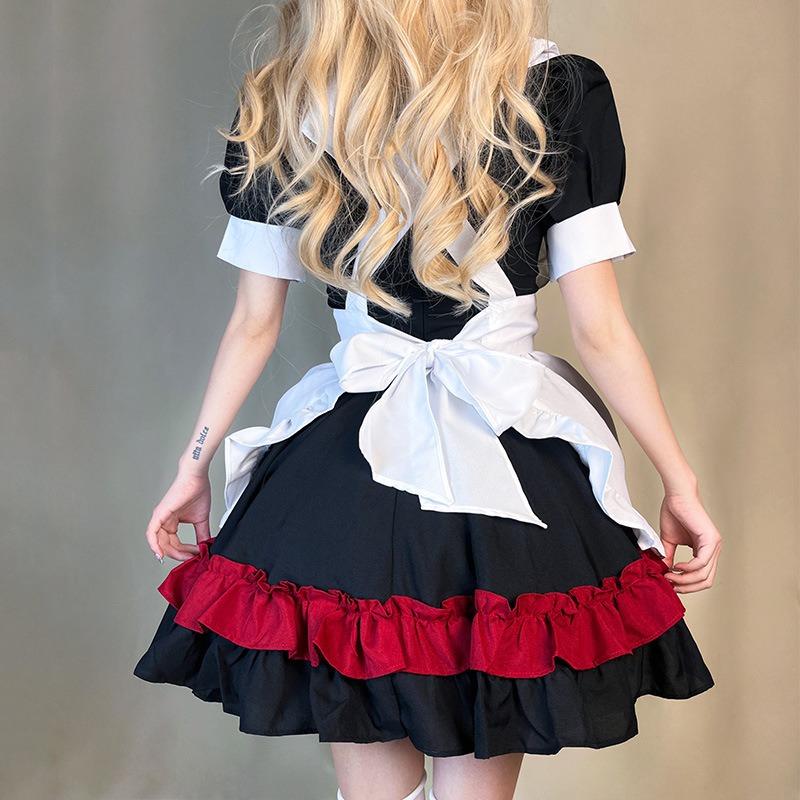 Halloween Dienstmädchen Kostüm Gothic Diablo Rot College Lolita Lolita Kleid