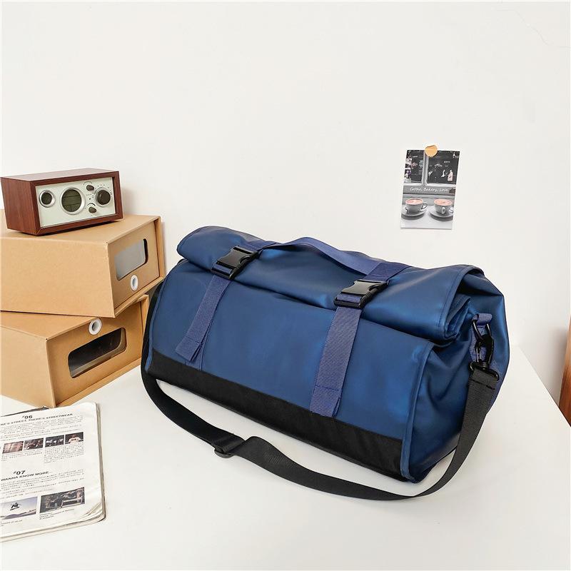 

Travel bag Men s business trip Large capacity storage Shoulder bag Dry and wet separation Basketball Football training Oxford cloth messenger bag синий