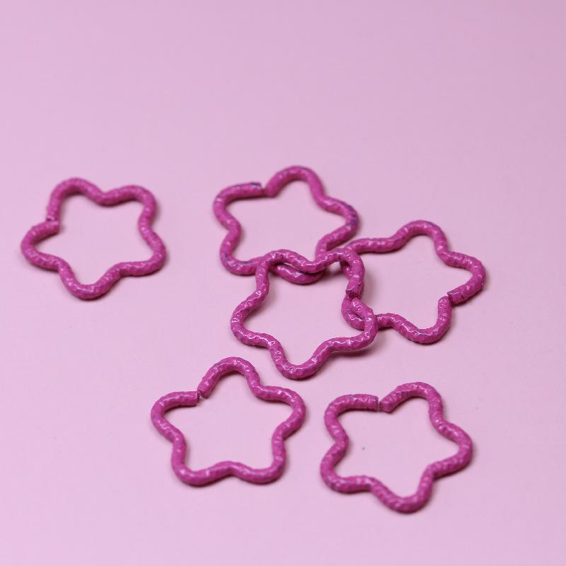 DIY Colorful Five-Pointed Star Embossed Open Jump Ring for Earring Making