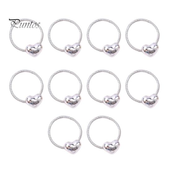 Non-damaging Hair Elastic Rope 10Pcs Super Soft Fabric Heart-Shaped DIY Hairstyle Accessories Ties Holiday Decorations