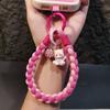 Women S Woven Phone Wrist Strap Cat Charm Anti Lost Lanyard