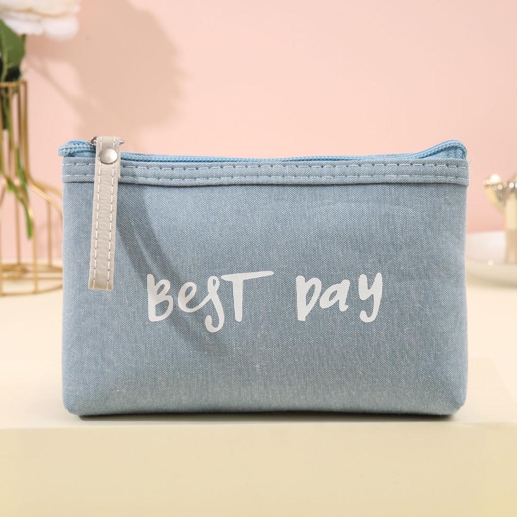 Summer travel makeup bag portable makeup storage bag for going out Canvas coin purse mobile storage bag