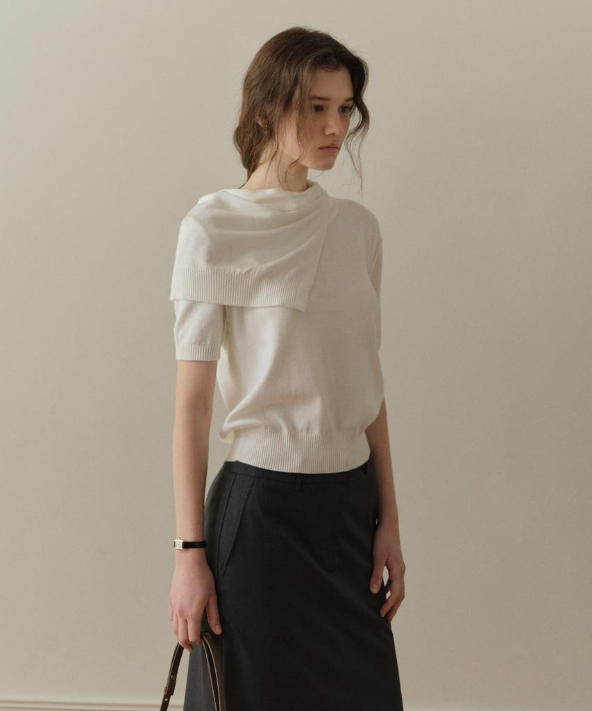 Poyueoaijeuonli Bay Layered Half Knit Set (Ivory)